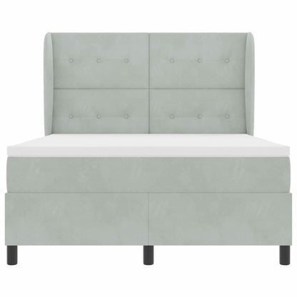 Letto a molle con testiera Grigio chiaro 200 x 160 cm Velluto | homemem39