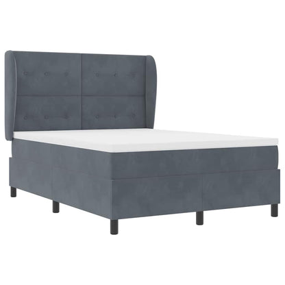 Letto a molle con testiera Grigio scuro 200 x 160 cm Velluto | homemem39