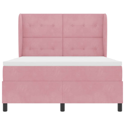 Letto a molle con testiera Rosa 200 x 160 cm Velluto | homemem39