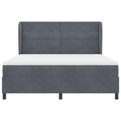 Letto a molle con cuscino Grigio scuro 200 x 180 cm Velluto | homemem39