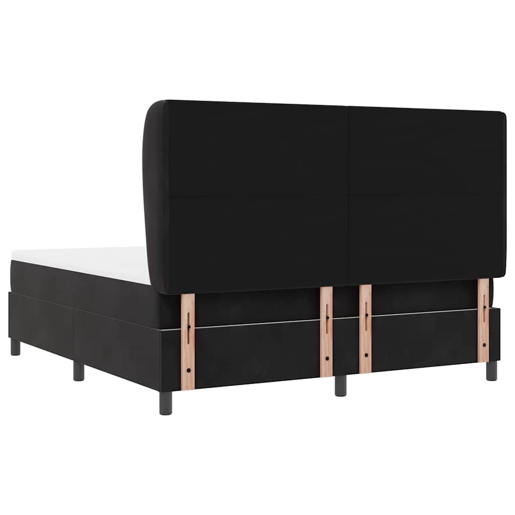 Letto a molle con materasso Nero 200 x 180 cm Poliestere