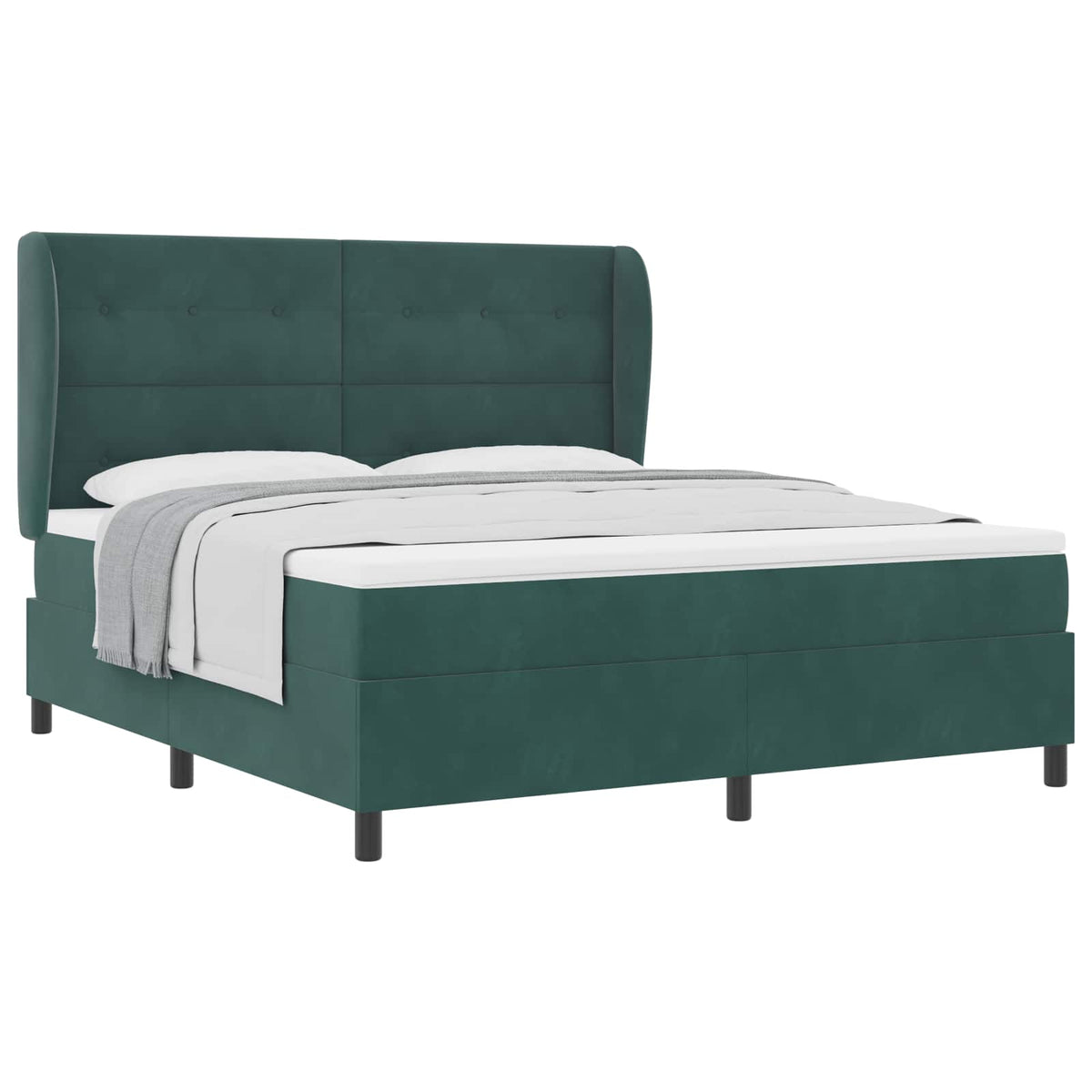 Letto a molle con testiera Verde Scuro 200 x 180 cm Velluto | homemem39