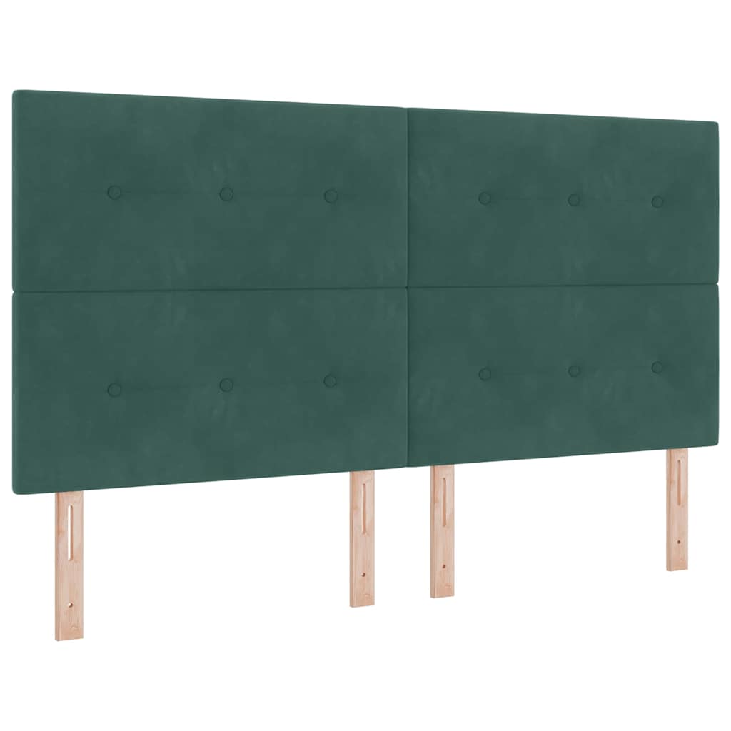 Letto a molle con testiera Verde Scuro 200 x 180 cm Velluto | homemem39