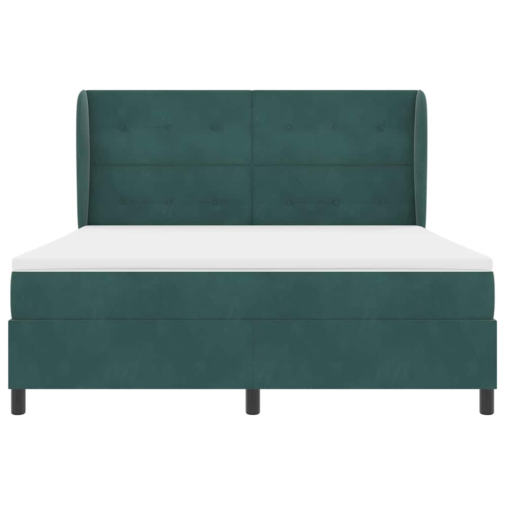 Letto a molle con testiera Verde Scuro 200 x 180 cm Velluto | homemem39