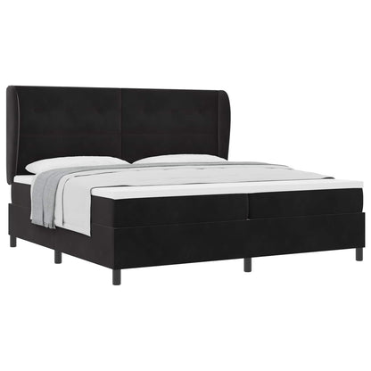 Letto a molle con testiera Nero 200 x 200 cm Velluto | homemem39