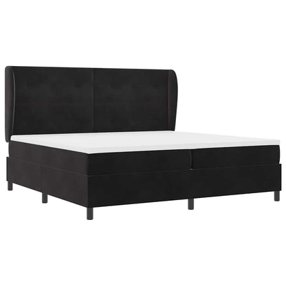 Letto a molle con testiera Nero 200 x 200 cm Velluto | homemem39