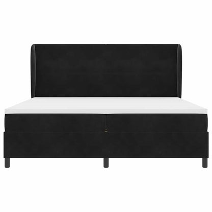 Letto a molle con testiera Nero 200 x 200 cm Velluto | homemem39
