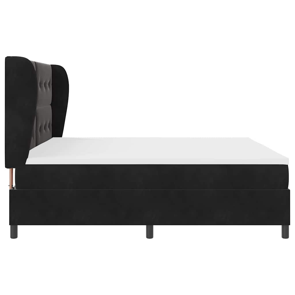Letto a molle con testiera Nero 200 x 200 cm Velluto | homemem39