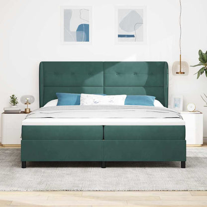 Letto a molle con testiera Verde Scuro 200 x 200 cm Velluto | homemem39