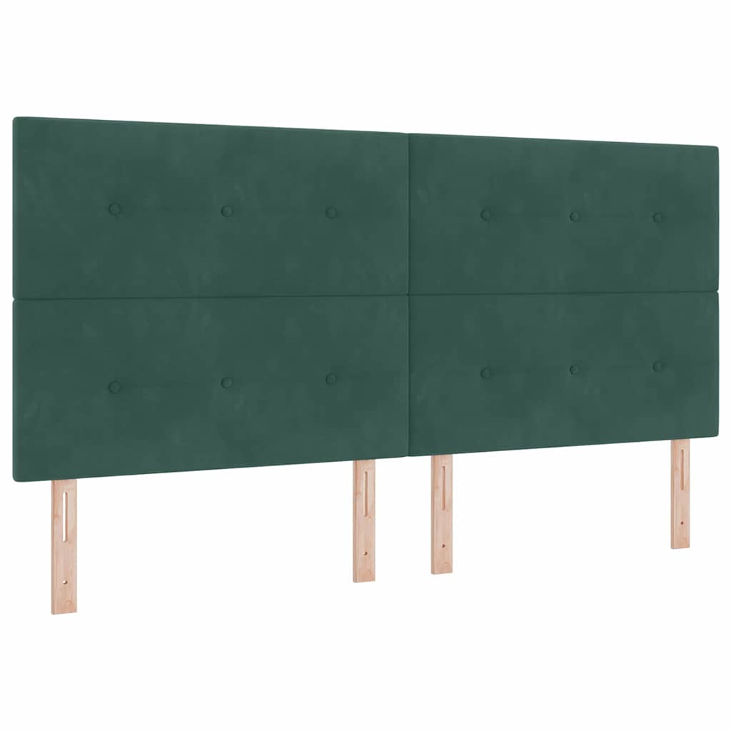 Letto a molle con testiera Verde Scuro 200 x 200 cm Velluto | homemem39