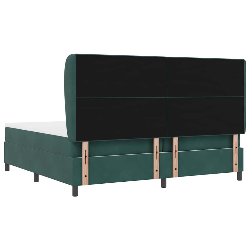 Letto a molle con testiera Verde Scuro 200 x 200 cm Velluto | homemem39