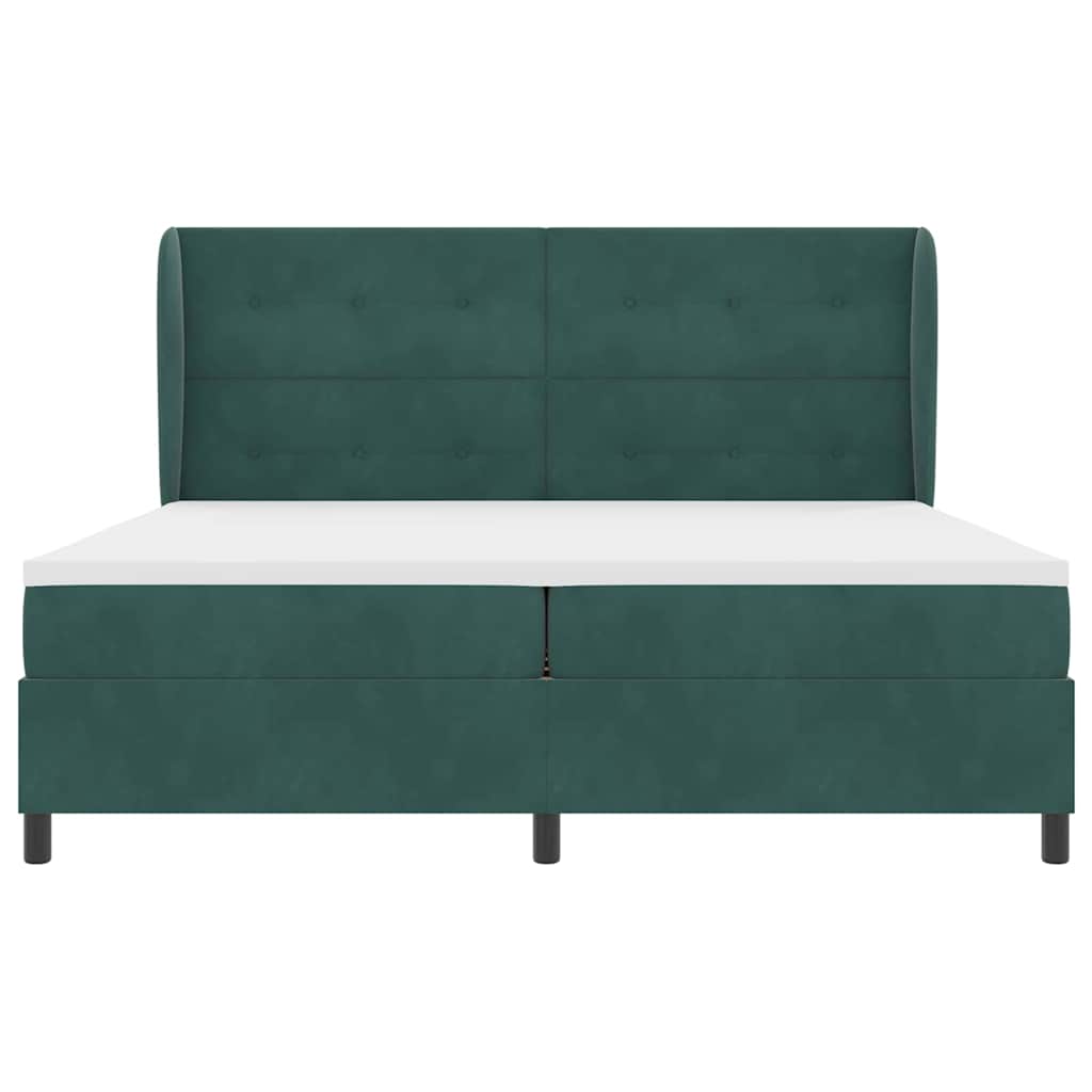 Letto a molle con testiera Verde Scuro 200 x 200 cm Velluto | homemem39