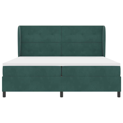 Letto a molle con testiera Verde Scuro 200 x 200 cm Velluto | homemem39