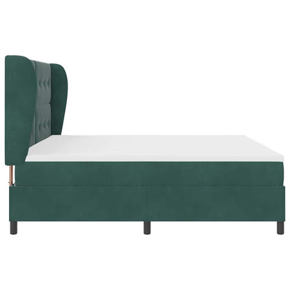Letto a molle con testiera Verde Scuro 200 x 200 cm Velluto | homemem39