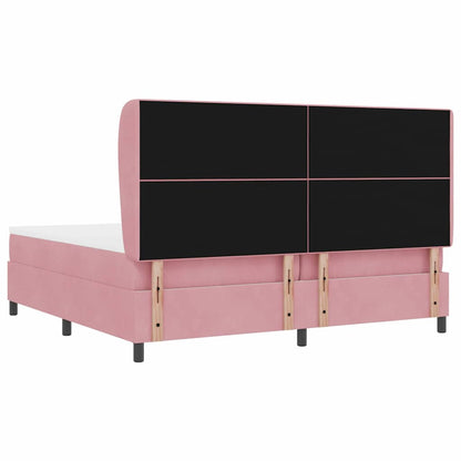 Letto a molle con testiera Rosa 200 x 200 cm Velluto | homemem39