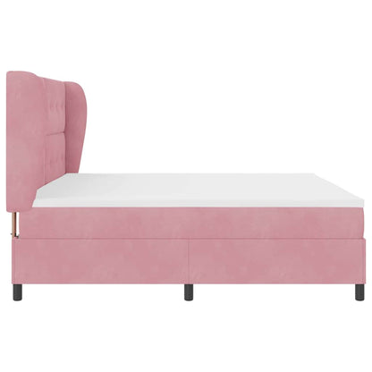Letto a molle con testiera Rosa 200 x 200 cm Velluto | homemem39