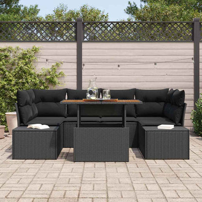 Set Divano da Giardino 7 pz Nero polyrattan | homemem39