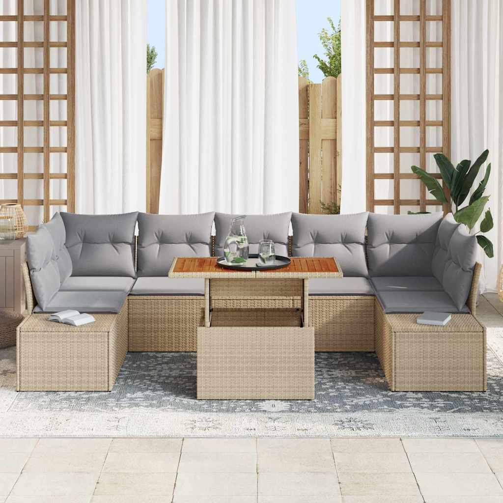 Set Divano da Giardino 8 pz Beige e grigio | homemem39