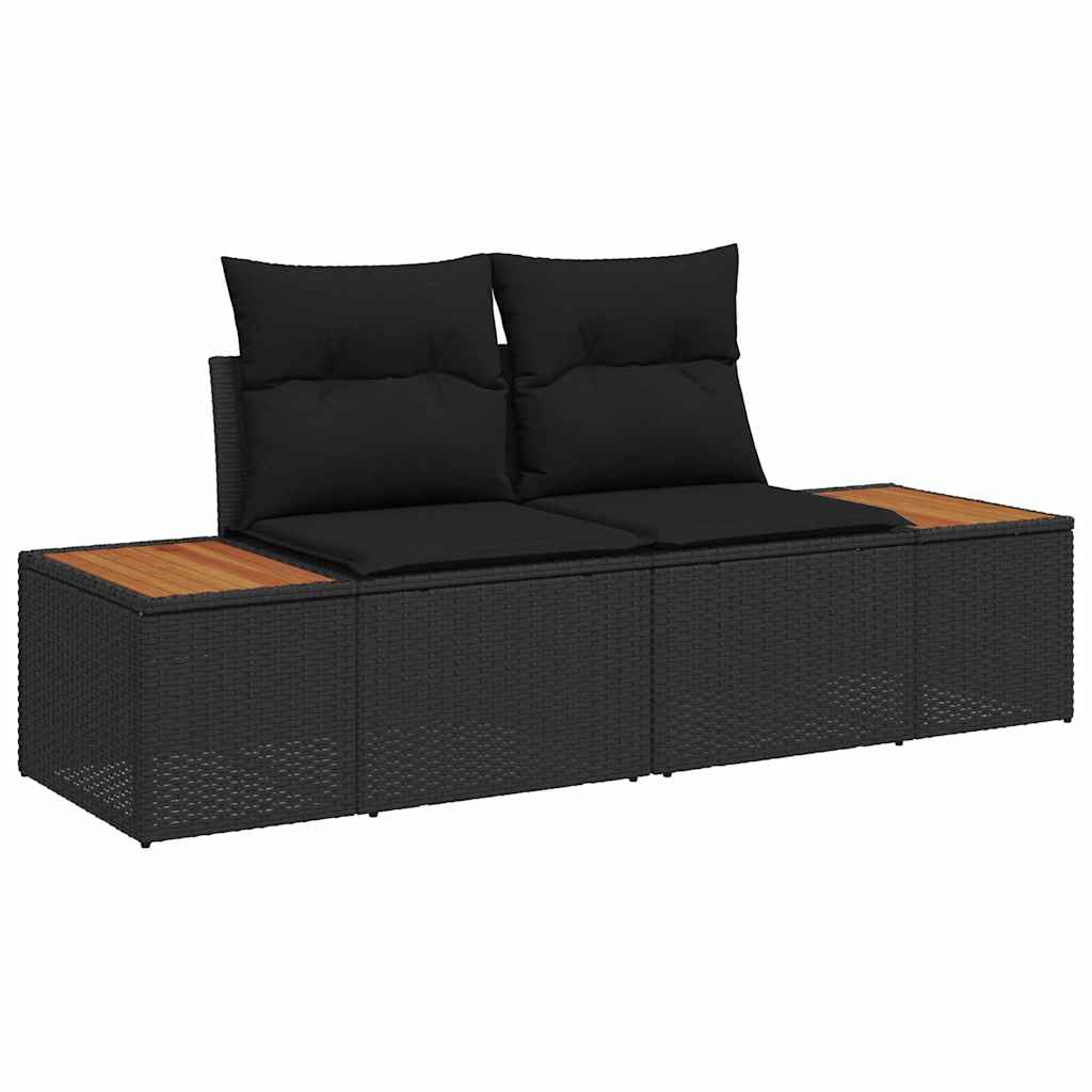 Set Divano da Giardino 8 pz Nero Poly Rattan | homemem39