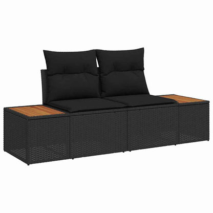 Set Divano da Giardino 8 pz Nero Poly Rattan | homemem39