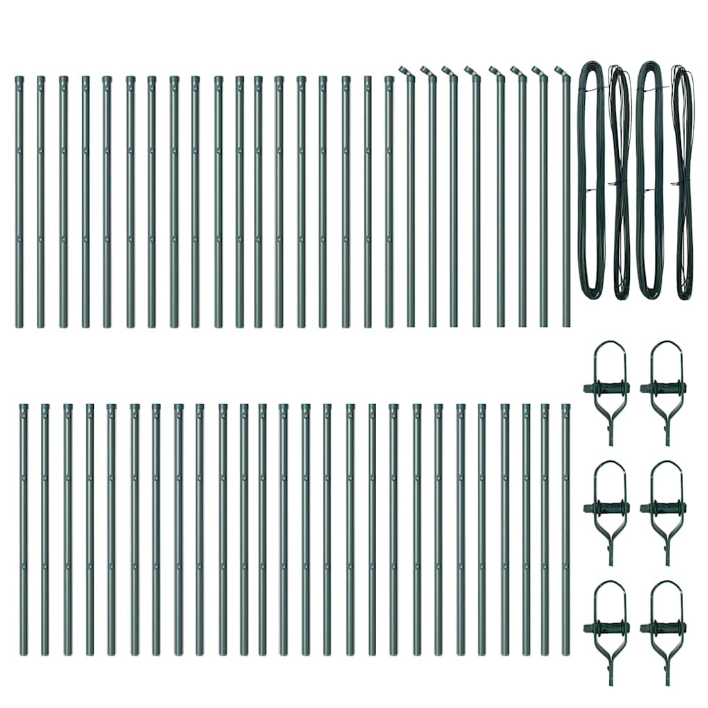 Palo della recinzione 52 pcs Verde 3,2 x 3,2 x 120 cm | homemem39