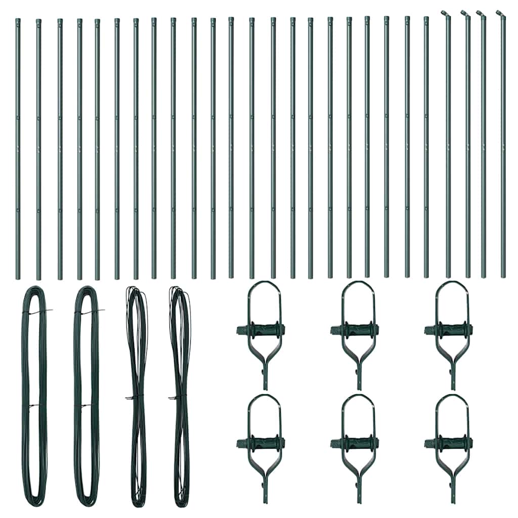 Palo della recinzione 26 pcs Verde 3,2 x 3,2 x 210 cm | homemem39