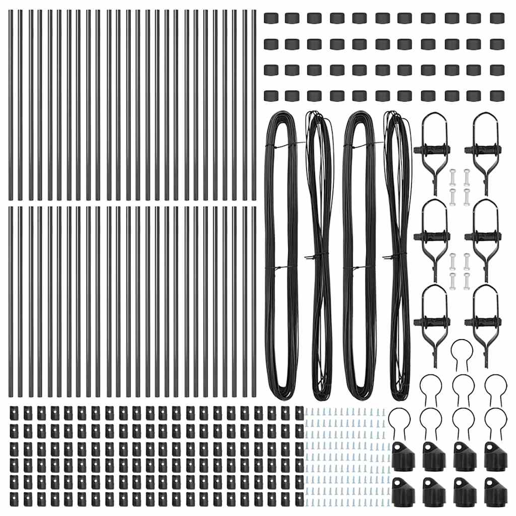Palo della recinzione 52 pcs Grigio 3,2 x 3,2 x 80 cm | homemem39