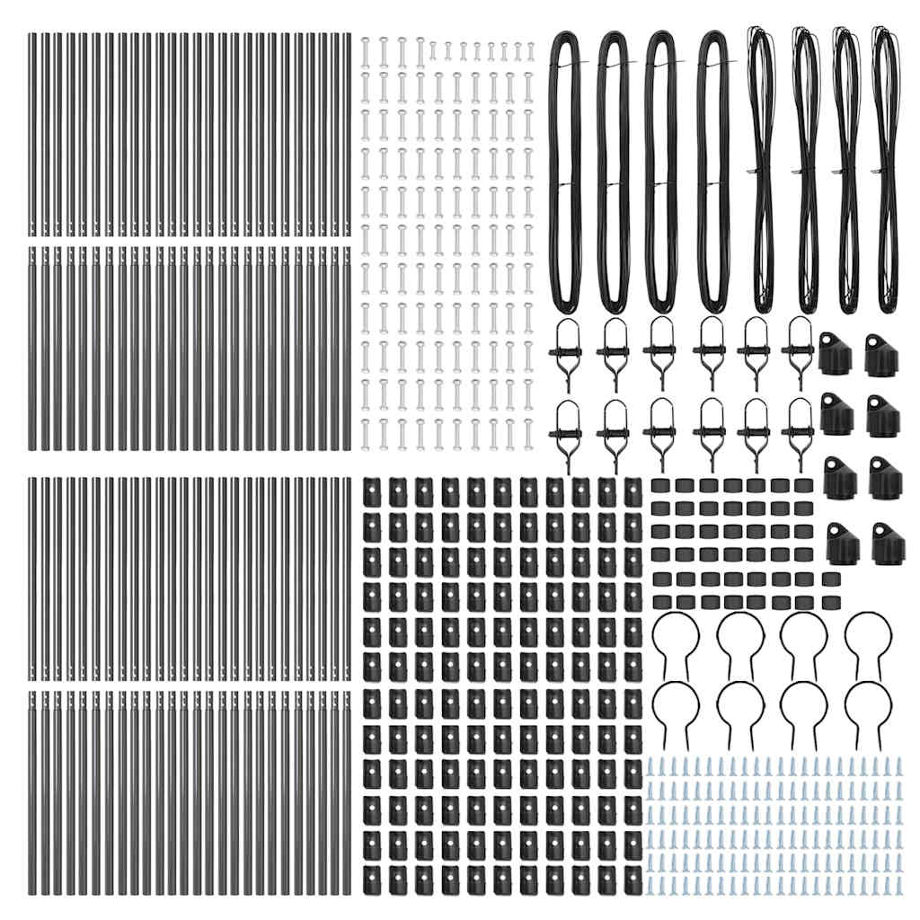 Palo della recinzione 52 pcs Grigio 3,2 x 3,2 x 170 cm | homemem39