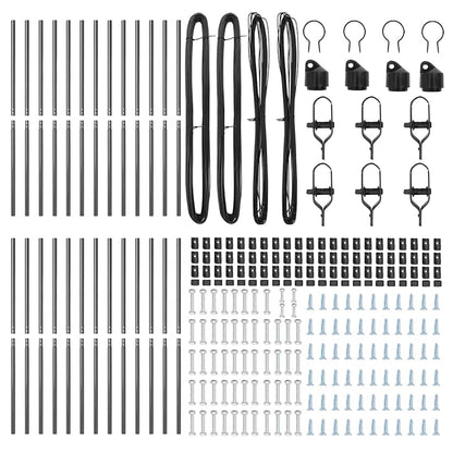 Palo della recinzione 26 pcs Grigio 3,2 x 3,2 x 190 cm | homemem39