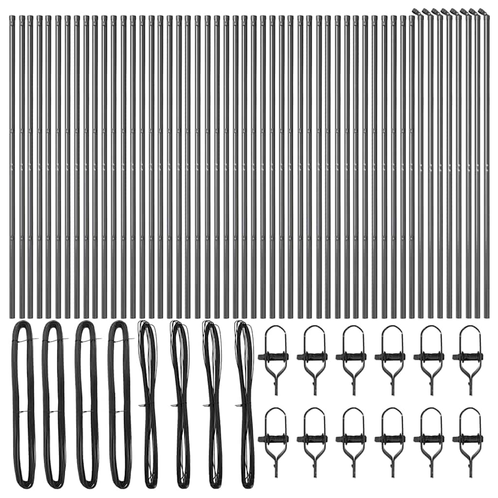Palo della recinzione 52 pcs Grigio 3,2 x 3,2 x 190 cm | homemem39