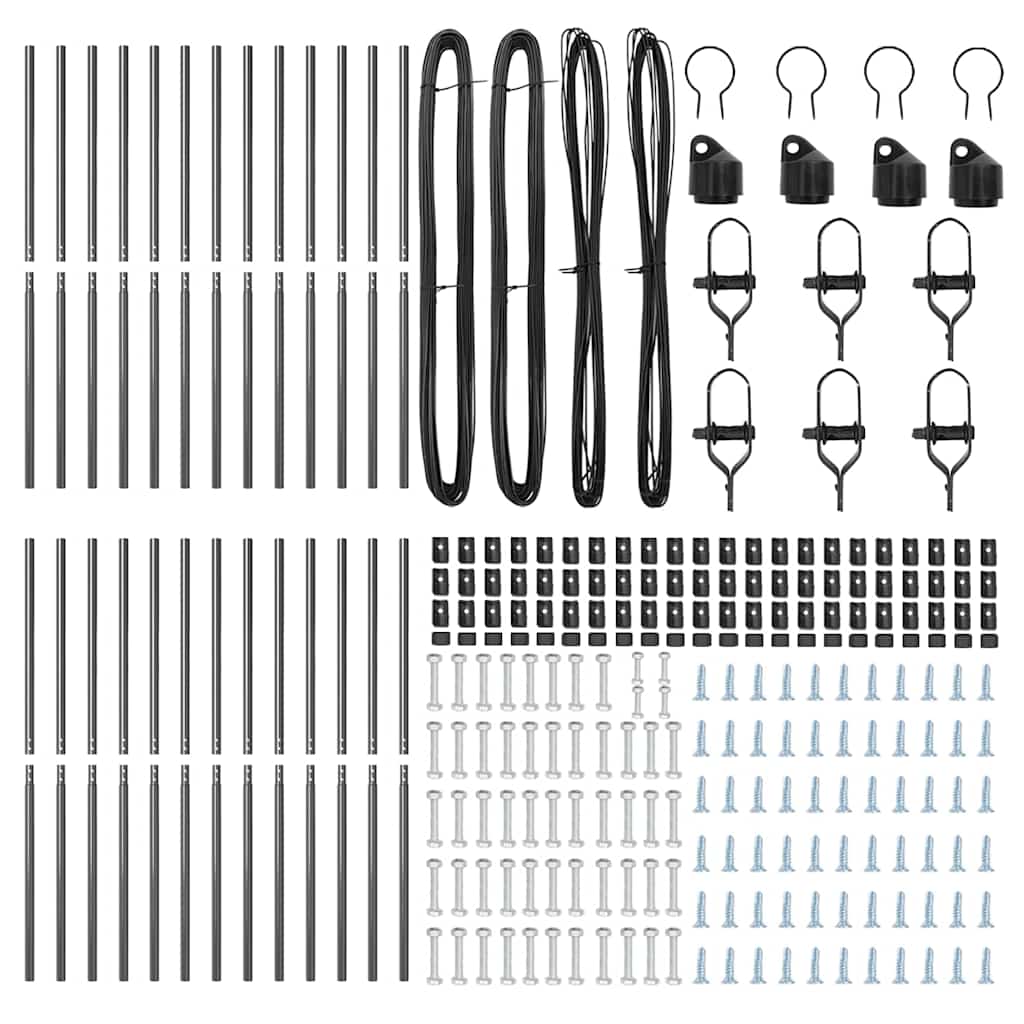 Palo della recinzione 26 pcs Grigio 3,2 x 3,2 x 210 cm | homemem39