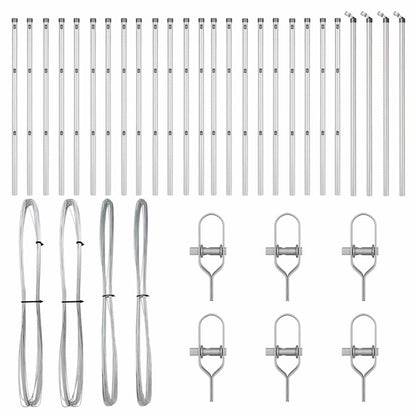 Palo della recinzione 26 pcs Grigio 3,2 x 3,2 x 80 cm | homemem39