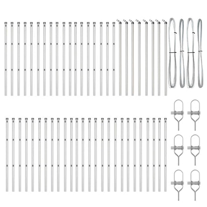 Palo della recinzione 52 pcs Grigio 3,2 x 3,2 x 80 cm | homemem39