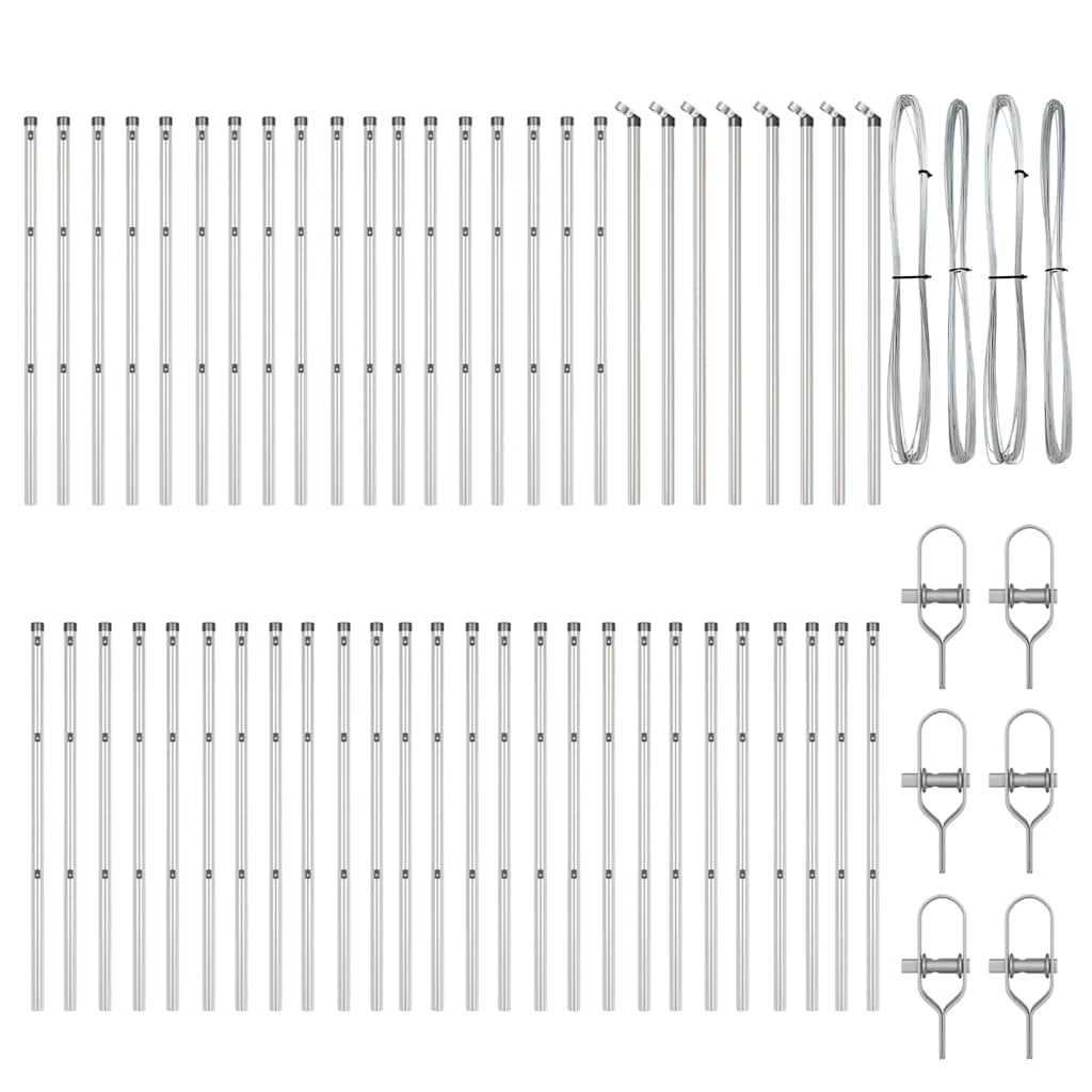 Palo della recinzione 52 pcs Grigio 3,2 x 3,2 x 100 cm | homemem39