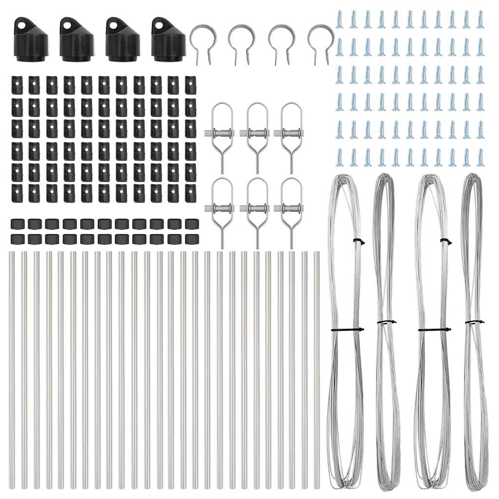 Palo della recinzione 26 pcs Grigio 3,2 x 3,2 x 120 cm | homemem39