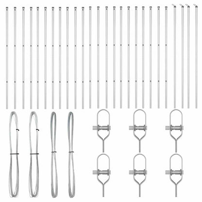Palo della recinzione 26 pcs Grigio 3,2 x 3,2 x 150 cm | homemem39