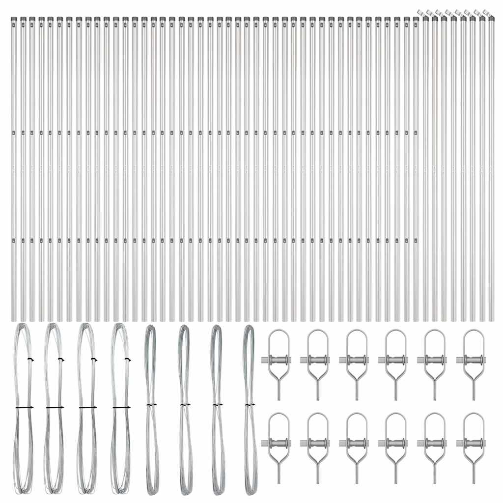 Palo della recinzione 52 pcs Grigio 3,2 x 3,2 x 170 cm | homemem39