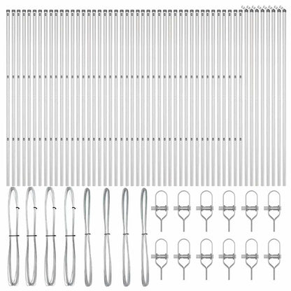 Palo della recinzione 52 pcs Grigio 3,2 x 3,2 x 170 cm | homemem39
