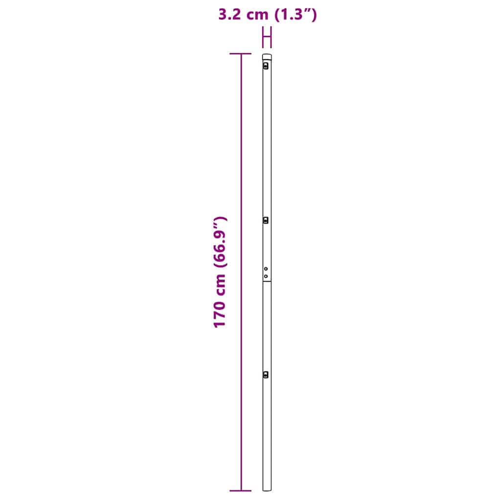 Palo della recinzione 52 pcs Grigio 3,2 x 3,2 x 170 cm | homemem39
