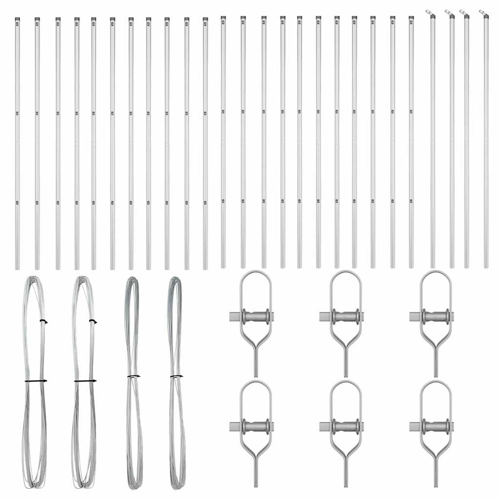 Palo della recinzione 26 pcs Grigio 3,2 x 3,2 x 200 cm | homemem39