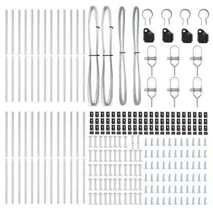 Palo della recinzione 26 pcs Grigio 3,2 x 3,2 x 200 cm | homemem39