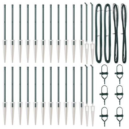 Palo da recinzione con picchetto a terra 26 pz Verde | homemem39