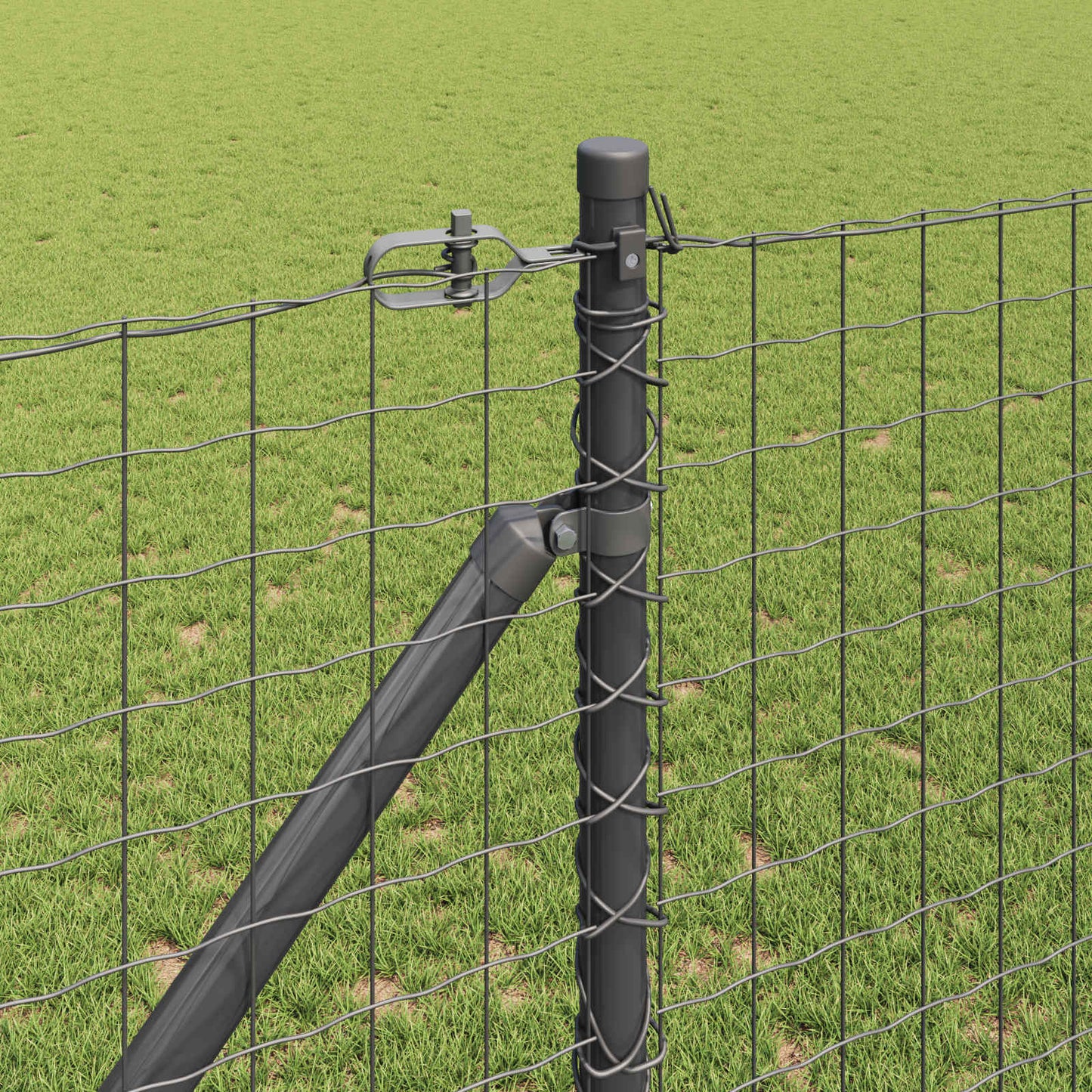 Palo da recinzione con picchetto a terra 26 pz Grigio | homemem39