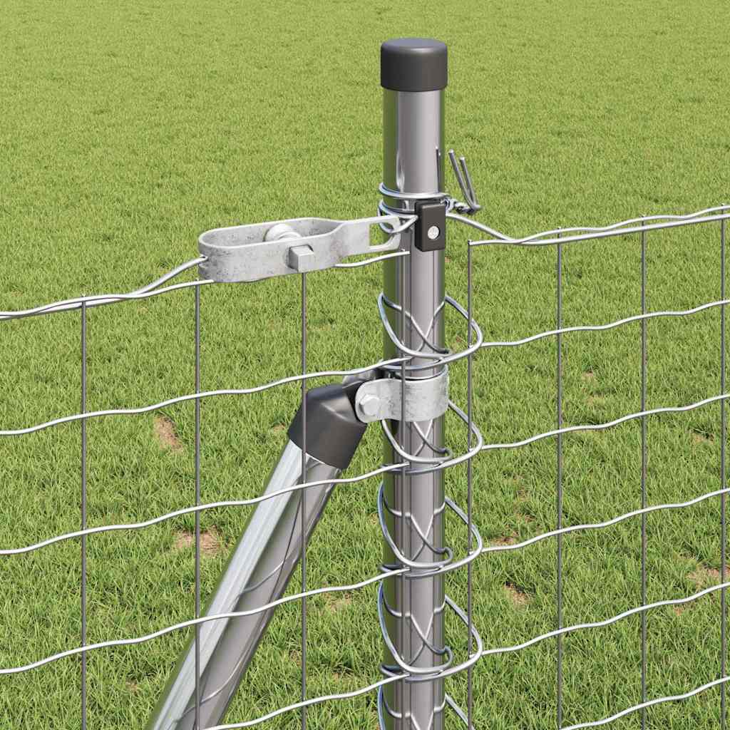 Palo per recinzione con base in cemento 52 pz Argento | homemem39
