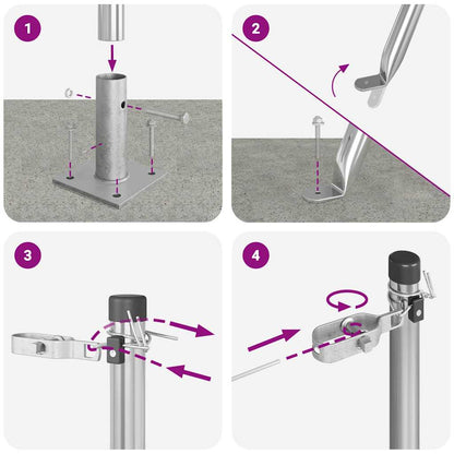 Palo per recinzione con base in cemento 26 pz Argento | homemem39