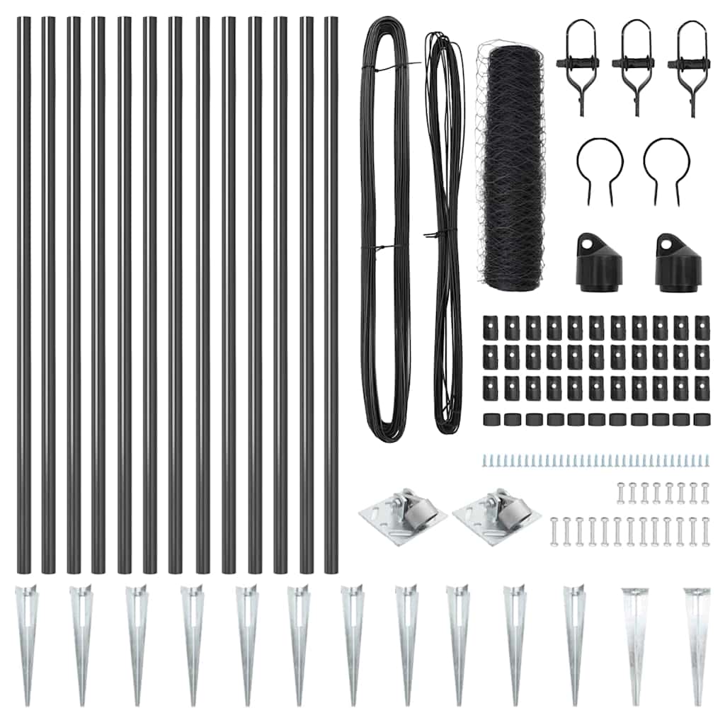 Palo della recinzione Grigio 25 x 1 m (rete da 40 x 40 mm)