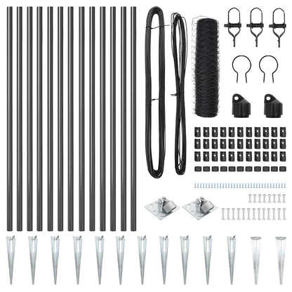 Palo della recinzione Grigio 25 x 1 m (rete da 40 x 40 mm)