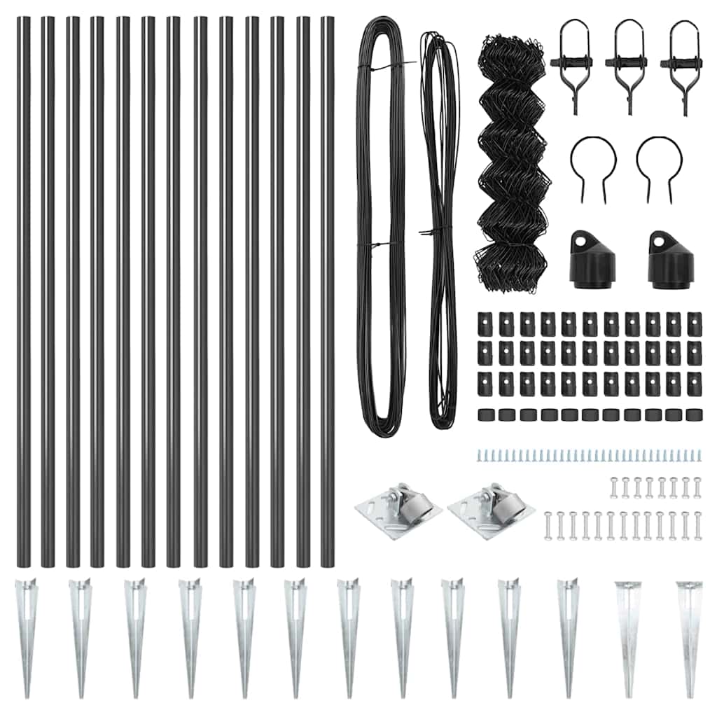 Palo della recinzione Grigio 25 x 1 m (rete 60 x 60 mm) Acciaio