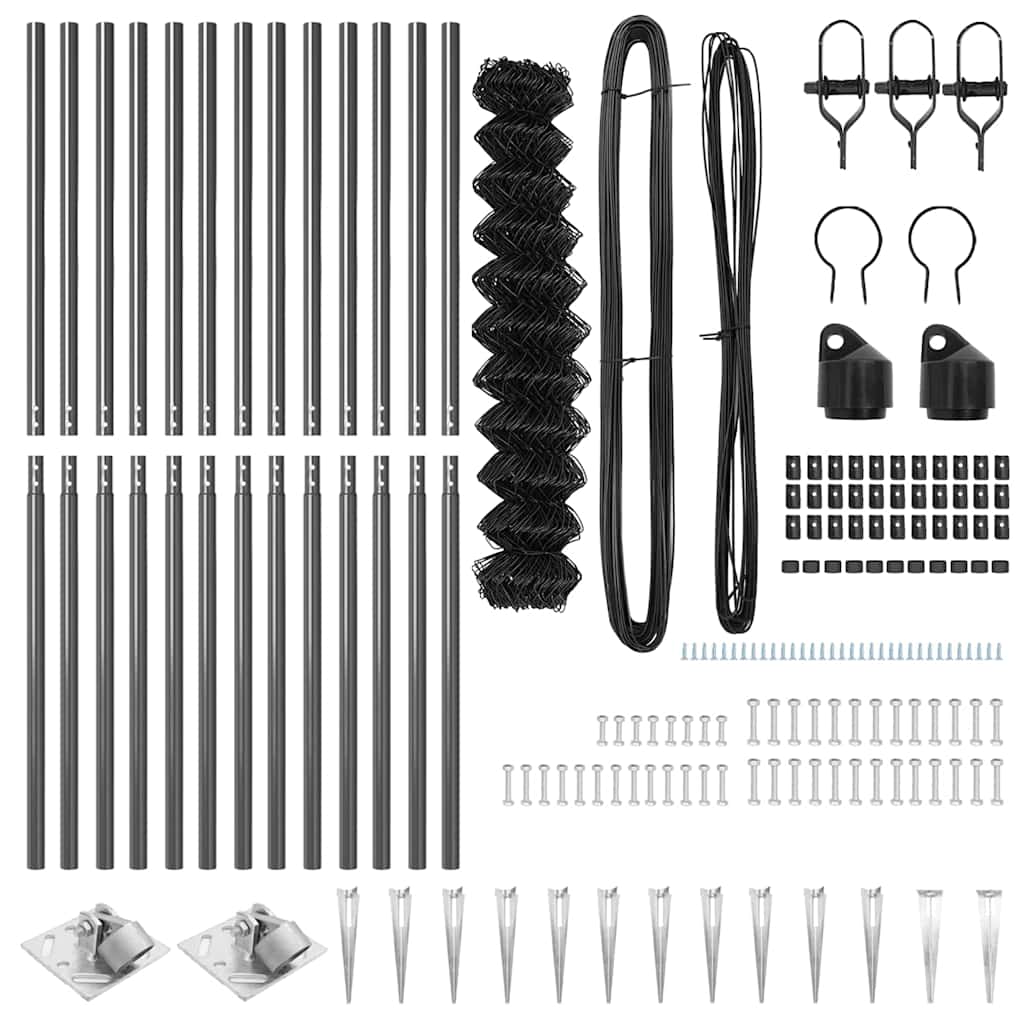 Palo della recinzione Grigio 25 x 1,4 m (maglia 60 x 60 mm)