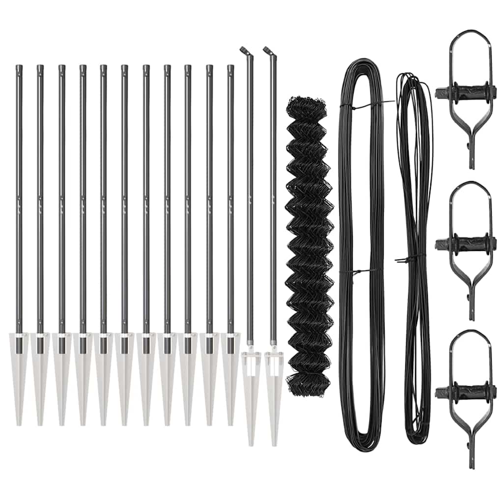 Palo della recinzione Grigio 25 x 1,6 m (maglia 60 x 60 mm)